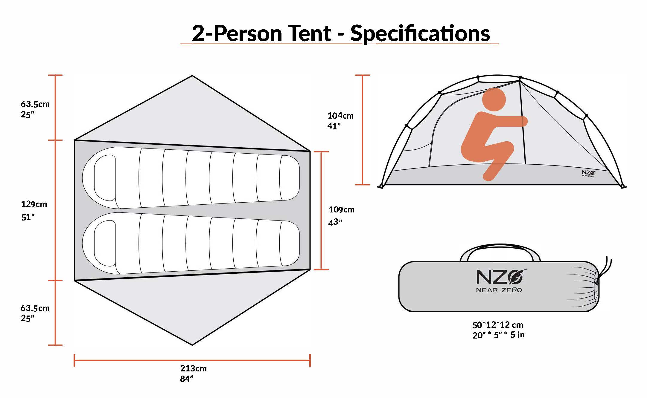 2Person Ultralight Tent NEAR ZERO