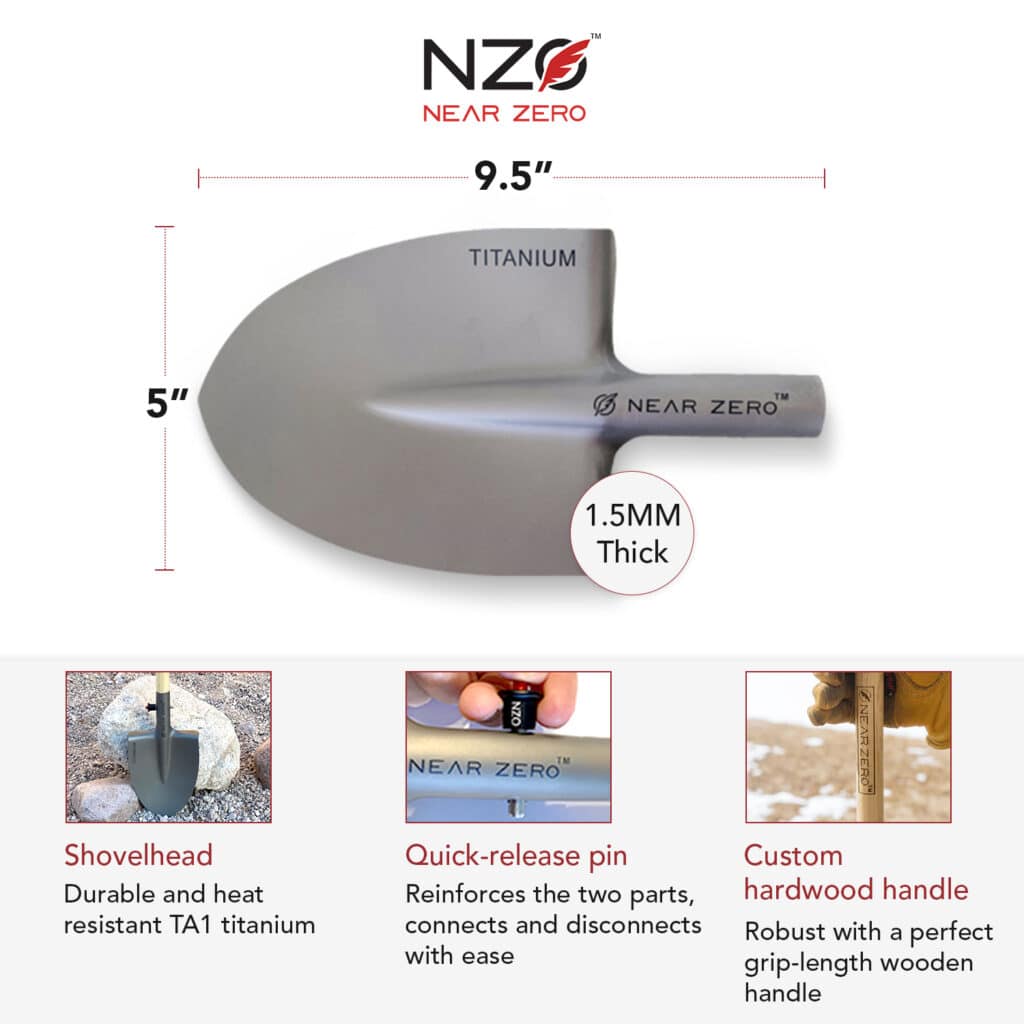 Ultralight Titanium Shovel NEAR ZERO