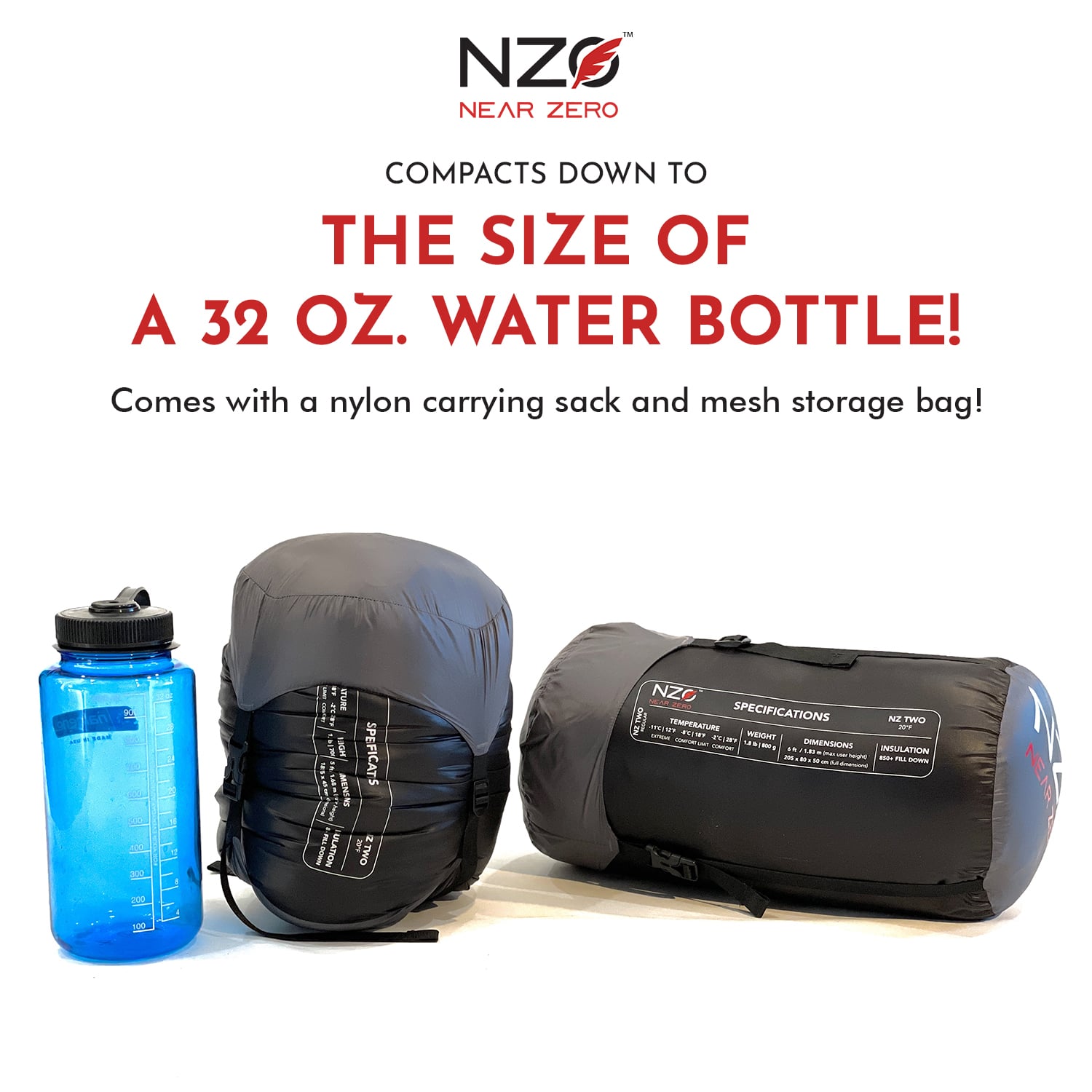 NZTWO Ultralight Mummy Sleeping Bag 20F